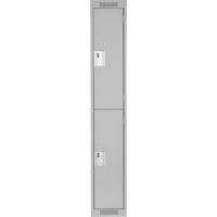 Clean Line™ Lockers, 2 -tier, Bank of 4, 48" x 12" x 72", Steel, Grey, Rivet (Assembled)  FJ942 | TENAQUIP