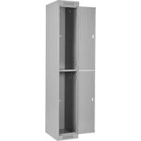 Clean Line™ Lockers, 2 -tier, Bank of 2, 24" x 18" x 72", Steel, Grey, Rivet (Assembled) FJ156 | TENAQUIP