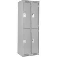 Anthony Steel Mfg. CL-D-2-12X18X72_A124 Casiers Clean Line, 2 niveaux, Bloc de 2, 24" x 18" x 72", Acier, Gris, Rivet (assembl&eacute;)