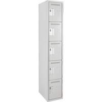 Anthony Steel Mfg. CL-5T-1-12X15X72_A124 Assembled Clean Line Personal Effects Lockers, 5 -tier, 15" x 72" x 12", Steel