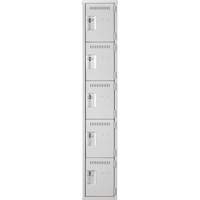 Anthony Steel Mfg. CL-5T-1-12X15X72_A124 Assembled Clean Line Personal Effects Lockers, 5 -tier, 15" x 72" x 12", Steel