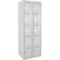 Anthony Steel Mfg. CL-5T-2-12X15X72_A124 Assembled Clean Line Personal Effects Lockers, 5 -tier, Bank of 2, 15" x 72" x 24", Steel