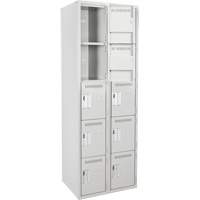 Anthony Steel Mfg. CL-5T-2-12X15X72_A124 Assembled Clean Line Personal Effects Lockers, 5 -tier, Bank of 2, 15" x 72" x 24", Steel
