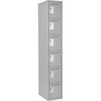 Anthony Steel Mfg. CL-L-1-12X18X72_A124 Clean Line Lockerettes, 6 -tier, 12" x 18" x 72", Steel, Grey, Rivet (Assembled)