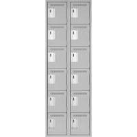 Anthony Steel Mfg. CL-L-2-12X18X72_A124 Petits casiers Clean Line, 6 niveaux, Bloc de 2, 24" x 18" x 72", Acier, Gris, Rivet (assembl&eacute;)