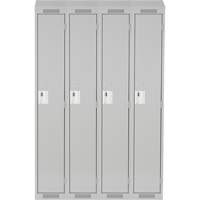 Anthony Steel Mfg. CL-S-4-12X12X72-ST_A124 Clean Line Lockers, Bank of 4, 48" x 12" x 78", Steel, Grey, Rivet (Assembled)