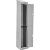 Clean Line™ Lockers, 2 -tier, Bank of 4, 48" x 18" x 78", Steel, Grey, Rivet (Assembled) FJ183 | TENAQUIP