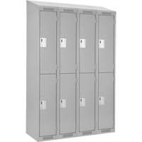 Anthony Steel Mfg. CL-D-4-12X18X72-ST_A124 Clean Line Lockers, 2 -tier, Bank of 4, 48" x 18" x 78", Steel, Grey, Rivet (Assembled)