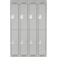 Anthony Steel Mfg. CL-D-4-12X18X72-ST_A124 Clean Line Lockers, 2 -tier, Bank of 4, 48" x 18" x 78", Steel, Grey, Rivet (Assembled)
