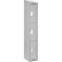 Anthony Steel Mfg. CL-T-1-15X18X72-ST_A124 Casiers Clean Line, 3 niveaux, 15" x 18" x 78", Acier, Gris, Rivet (assembl&eacute;)