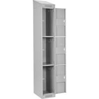 Anthony Steel Mfg. CL-T-3-15X18X72-ST_A124 Casiers Clean Line, 3 niveaux, Bloc de 3, 45" x 18" x 78", Acier, Gris, Rivet (assembl&eacute;)