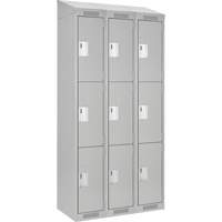 Anthony Steel Mfg. CL-T-3-15X18X72-ST_A124 Casiers Clean Line, 3 niveaux, Bloc de 3, 45" x 18" x 78", Acier, Gris, Rivet (assembl&eacute;)