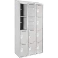 Anthony Steel Mfg. CL-Q-3-12X15X72-ST_A124 Clean Line Lockers, 4 -tier, Bank of 3, 36" x 15" x 78", Steel, Grey, Rivet (Assembled)