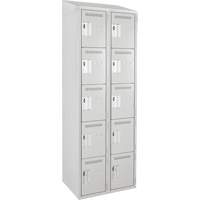 Anthony Steel Mfg. CL-5-2-12X18X72-ST_A124 Casiers Clean Line, 5 niveaux, Bloc de 2, 24" x 18" x 78", Acier, Gris, Rivet (assembl&eacute;)