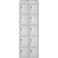 Anthony Steel Mfg. CL-5-2-12X18X72-ST_A124 Casiers Clean Line, 5 niveaux, Bloc de 2, 24" x 18" x 78", Acier, Gris, Rivet (assembl&eacute;)