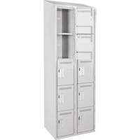 Anthony Steel Mfg. CL-5-2-12X18X72-ST_A124 Casiers Clean Line, 5 niveaux, Bloc de 2, 24" x 18" x 78", Acier, Gris, Rivet (assembl&eacute;)
