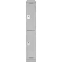 Anthony Steel Mfg. CL-D-1-121272RBST_A124 Clean Line Lockers, 2 -tier, 12" x 12" x 82", Steel, Grey, Rivet (Assembled)