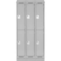 Anthony Steel Mfg. CL-D-3-121272RBST_A124 Clean Line Lockers, 2 -tier, Bank of 3, 36" x 12" x 82", Steel, Grey, Rivet (Assembled)