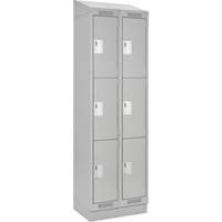 Anthony Steel Mfg. CL-T2-15X15X72RBST-A124 Clean Line Lockers, 3 -tier, Bank of 2, 30" x 15" x 82", Steel, Grey, Rivet (Assembled)