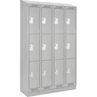 Anthony Steel Mfg. CL-T-4-121572RBST_A124 Casiers Clean Line, 3 niveaux, Bloc de 4, 48" x 15" x 82", Acier, Gris, Rivet (assembl&eacute;)