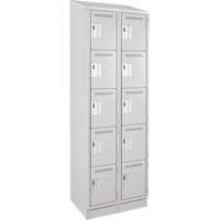 Anthony Steel Mfg. CL-5-2-121572RBST_A124 Assembled Clean Line Personal Effects Lockers, 5 -tier, Bank of 2, 15" x 82" x 24", Steel