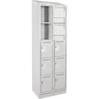 Anthony Steel Mfg. CL-5-2-121572RBST_A124 Assembled Clean Line Personal Effects Lockers, 5 -tier, Bank of 2, 15" x 82" x 24", Steel