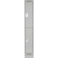 Anthony Steel Mfg. CL-D-1-18X18X72-RB_A124 Clean Line Lockers, 2 -tier, 18" x 18" x 76", Steel, Grey, Rivet (Assembled)