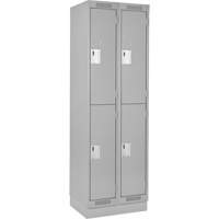 Anthony Steel Mfg. CL-D-2-12X12X72-RB_A124 Casiers Clean Line, 2 niveaux, Bloc de 2, 24" x 12" x 76", Acier, Gris, Rivet (assembl&eacute;)