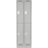 Anthony Steel Mfg. CL-D-2-12X12X72-RB_A124 Casiers Clean Line, 2 niveaux, Bloc de 2, 24" x 12" x 76", Acier, Gris, Rivet (assembl&eacute;)
