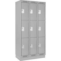 Anthony Steel Mfg. CL-T-3-15X15X72-RB-A124 Casiers Clean Line, 3 niveaux, Bloc de 3, 45" x 15" x 76", Acier, Gris, Rivet (assembl&eacute;)