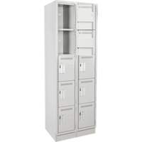 Anthony Steel Mfg. CL-5T-2-121572-RB_A124 Assembled Clean Line Personal Effects Lockers, 5 -tier, Bank of 2, 15" x 76" x 24", Steel