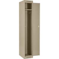 Anthony Steel Mfg. CL-S-1-15X18X72-RB_A123 Clean Line Lockers, 15" x 18" x 76", Steel, Beige, Rivet (Assembled)