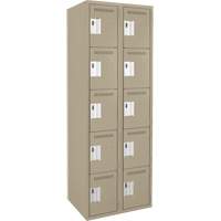 Anthony Steel Mfg. CL-5T-2-12X12X72_A123 Assembled Clean Line Personal Effects Lockers, 5 -tier, Bank of 2, 12" x 72" x 24", Steel