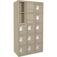 Anthony Steel Mfg. CL-5T-3-12X15X72_A123 Assembled Clean Line Personal Effects Lockers, 5 -tier, Bank of 3, 15" x 72" x 36", Steel