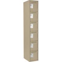 Anthony Steel Mfg. CL-L-1-12X12X72_A123 Clean-Line Lockerette, 6 -tier, 12" x 72" x 12", Steel