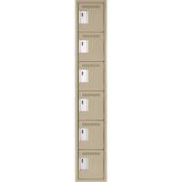 Anthony Steel Mfg. CL-L-1-12X12X72_A123 Clean-Line Lockerette, 6 -tier, 12" x 72" x 12", Steel