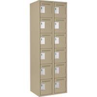 Anthony Steel Mfg. CL-L-2-18X18X72_A123 Petit casier Clean-Line, 6 niveaux, Bloc de 2, 18" x 72" x 18", Acier