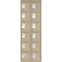 Anthony Steel Mfg. CL-L-2-18X18X72_A123 Petit casier Clean-Line, 6 niveaux, Bloc de 2, 18" x 72" x 18", Acier