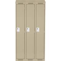 Anthony Steel Mfg. CL-S-3-18X18X72-ST_A123 Clean Line Lockers, Bank of 3, 54" x 18" x 78", Steel, Beige, Rivet (Assembled)