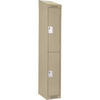 Anthony Steel Mfg. CL-D-1-15X18X72-ST_A123 Clean Line Lockers, 2 -tier, 15" x 18" x 78", Steel, Beige, Rivet (Assembled)