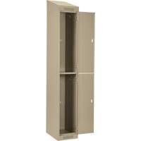 Anthony Steel Mfg. CL-D-4-12X12X72-ST_A123 Clean Line Lockers, 2 -tier, Bank of 4, 48" x 12" x 78", Steel, Beige, Rivet (Assembled)