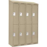Anthony Steel Mfg. CL-D-4-12X12X72-ST_A123 Clean Line Lockers, 2 -tier, Bank of 4, 48" x 12" x 78", Steel, Beige, Rivet (Assembled)