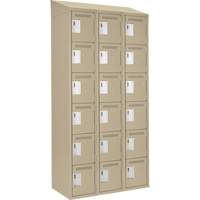 Anthony Steel Mfg. CL-L-3-15X15X72-ST-A123 Clean-Line Lockerette, 6 -tier, Bank of 3, 15" x 72" x 15", Steel
