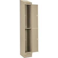 Anthony Steel Mfg. CL-D-2-15X1872RBST_A123 Clean Line Lockers, 2 -tier, Bank of 2, 30" x 18" x 82", Steel, Beige, Rivet (Assembled)