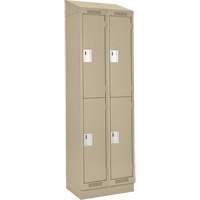Anthony Steel Mfg. CL-D-2-15X1872RBST_A123 Clean Line Lockers, 2 -tier, Bank of 2, 30" x 18" x 82", Steel, Beige, Rivet (Assembled)