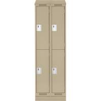 Anthony Steel Mfg. CL-D-2-15X1872RBST_A123 Clean Line Lockers, 2 -tier, Bank of 2, 30" x 18" x 82", Steel, Beige, Rivet (Assembled)