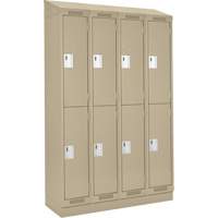 Anthony Steel Mfg. CLD-4-18X18X72RBST_A123 Clean Line Lockers, 2 -tier, Bank of 4, 72" x 18" x 82", Steel, Beige, Rivet (Assembled)