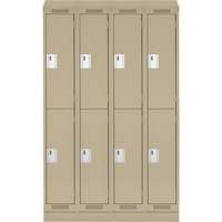 Anthony Steel Mfg. CLD-4-18X18X72RBST_A123 Clean Line Lockers, 2 -tier, Bank of 4, 72" x 18" x 82", Steel, Beige, Rivet (Assembled)