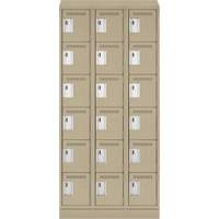 Anthony Steel Mfg. CL-L-3-121272RBST_A123 Clean-Line Lockerette, 6 -tier, Bank of 3, 12" x 72" x 12", Steel