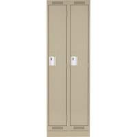 Anthony Steel Mfg. CL-S-2-18X18X72-RB_A123 Casiers Clean Line, Bloc de 2, 36" x 18" x 76", Acier, Beige, Rivet (assembl&eacute;)